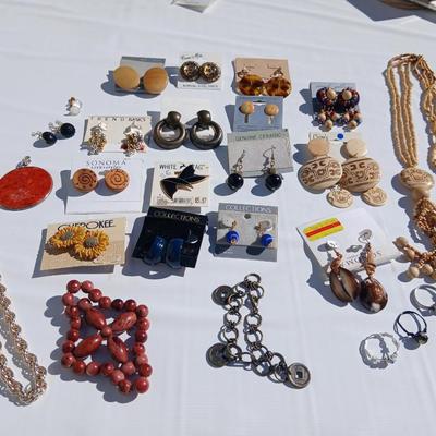 Fun and unique earrings - with necklace, bracelets, and rings