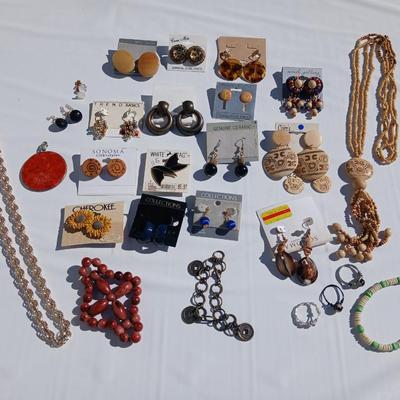 Fun and unique earrings - with necklace, bracelets, and rings