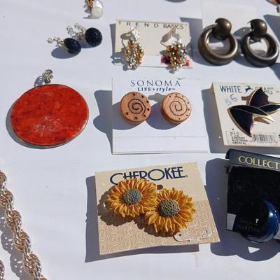 Fun and unique earrings - with necklace, bracelets, and rings