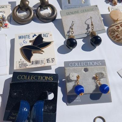 Fun and unique earrings - with necklace, bracelets, and rings