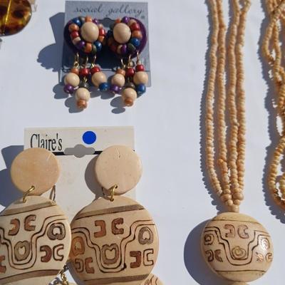 Fun and unique earrings - with necklace, bracelets, and rings