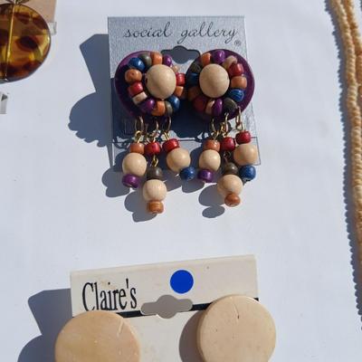 Fun and unique earrings - with necklace, bracelets, and rings