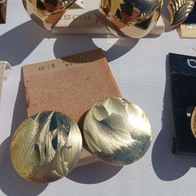 Gold toned earrings for pierced ears - all different shapes & sizes
