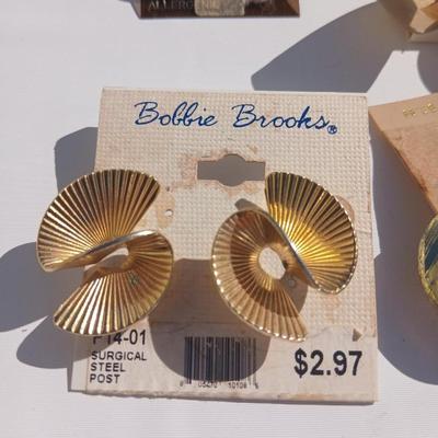 Gold toned earrings for pierced ears - all different shapes & sizes