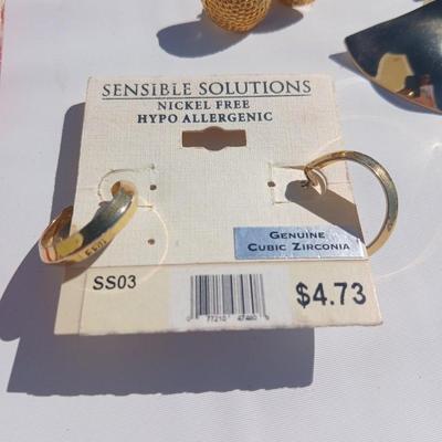 Gold toned earrings for pierced ears - all different shapes & sizes