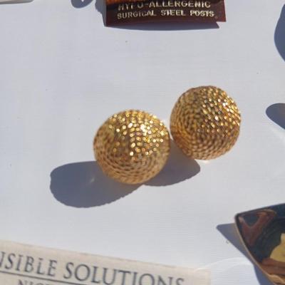 Gold toned earrings for pierced ears - all different shapes & sizes