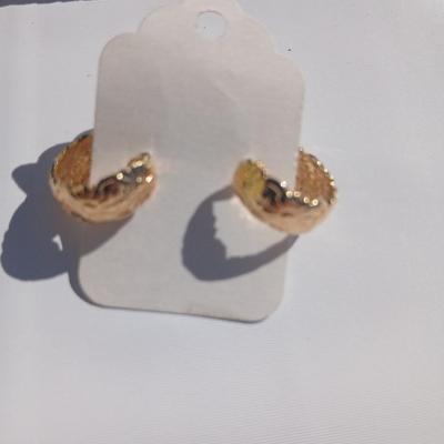 Gold toned earrings for pierced ears - all different shapes & sizes