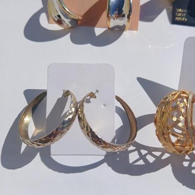 Gold toned earrings for pierced ears - all different shapes & sizes