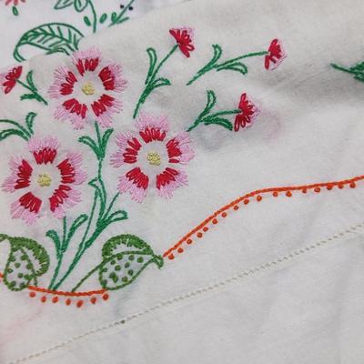 Vintage embroidered standard pillowcases - all have a pair except one
