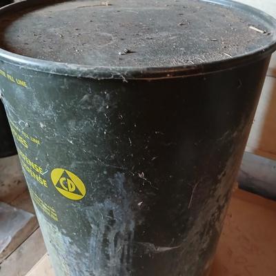 Vintage Civil Defense Survival Supplies Metal Can Container Cold War Memorabilia Green Drinking Water Drum WW2
