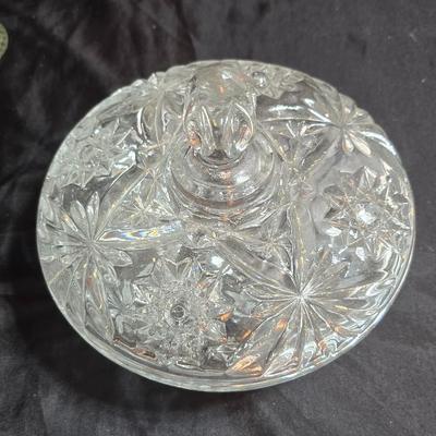 EAPC Glassware - lidded candy dish - vase - and an assortment of bowls