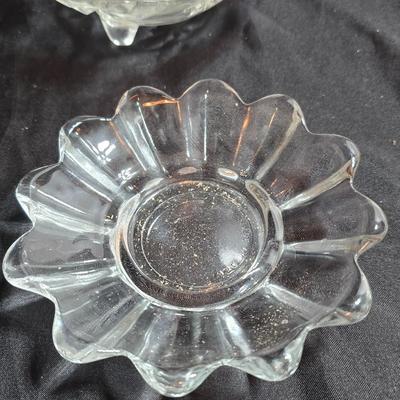 EAPC Glassware - lidded candy dish - vase - and an assortment of bowls