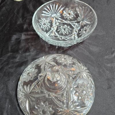 EAPC Glassware - lidded candy dish - vase - and an assortment of bowls