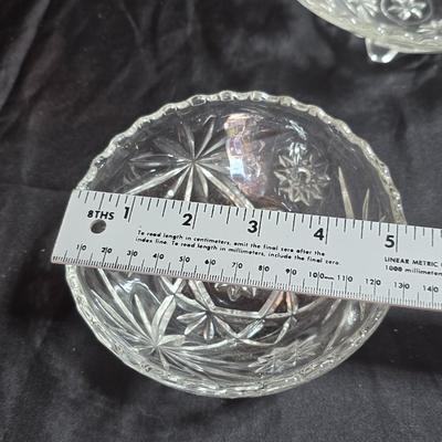 EAPC Glassware - lidded candy dish - vase - and an assortment of bowls