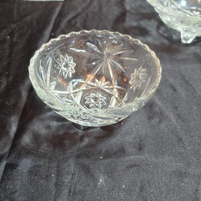 EAPC Glassware - lidded candy dish - vase - and an assortment of bowls