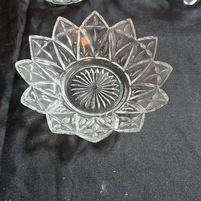 EAPC Glassware - lidded candy dish - vase - and an assortment of bowls