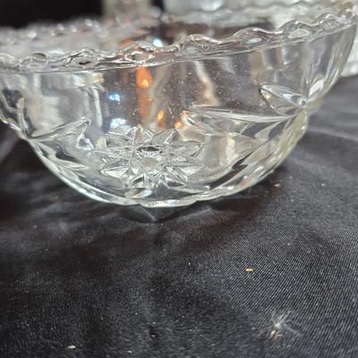 EAPC Glassware - lidded candy dish - vase - and an assortment of bowls