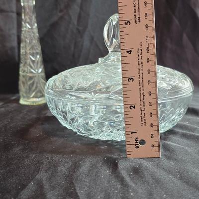 EAPC Glassware - lidded candy dish - vase - and an assortment of bowls