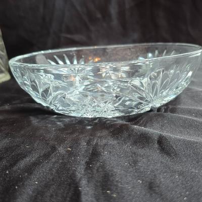 EAPC Glassware - lidded candy dish - vase - and an assortment of bowls