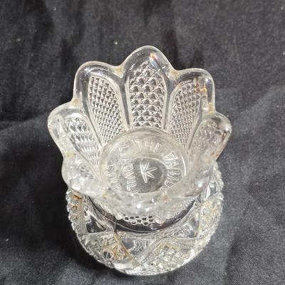 Collection of vintage Glassware - IRENE EAPG Iowa City Flint Glass bread plate - Wick's company toothpick holder - Glass bowls and more