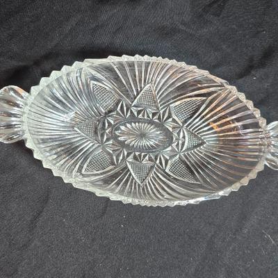 Collection of vintage Glassware - IRENE EAPG Iowa City Flint Glass bread plate - Wick's company toothpick holder - Glass bowls and more