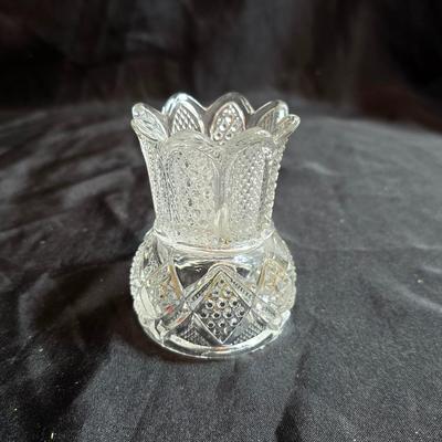 Collection of vintage Glassware - IRENE EAPG Iowa City Flint Glass bread plate - Wick's company toothpick holder - Glass bowls and more