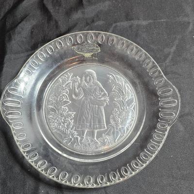 Collection of vintage Glassware - IRENE EAPG Iowa City Flint Glass bread plate - Wick's company toothpick holder - Glass bowls and more