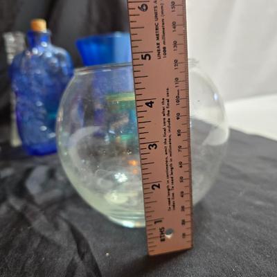 Variety of neat Colored glass vases, jar and bottles
