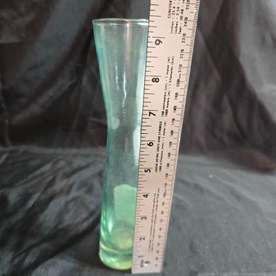 Variety of neat Colored glass vases, jar and bottles