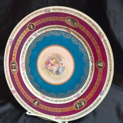 Six Retro MCM Libbey Dandelion wisp Atomic gold glasses - 24k gold commonwealth Silver Inc. tray - Bavaria pastoral scene plate and more