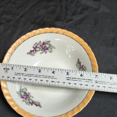 Six Retro MCM Libbey Dandelion wisp Atomic gold glasses - 24k gold commonwealth Silver Inc. tray - Bavaria pastoral scene plate and more