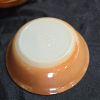 Vintage Peach Lustre Laurel Leaf Fire King oven-proof Dishes