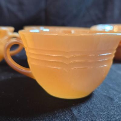 Vintage Peach Lustre Laurel Leaf Fire King oven-proof Dishes