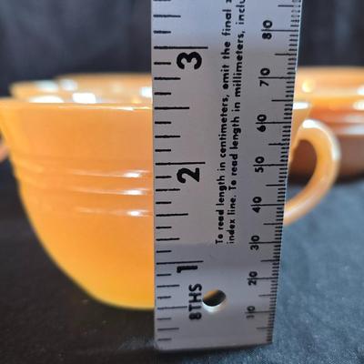 Vintage Peach Lustre Laurel Leaf Fire King oven-proof Dishes