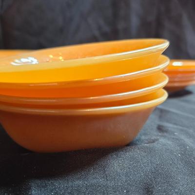 Vintage Peach Lustre Laurel Leaf Fire King oven-proof Dishes