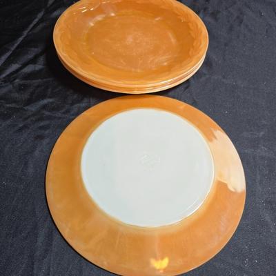 Vintage Peach Lustre Laurel Leaf Fire King oven-proof Dishes