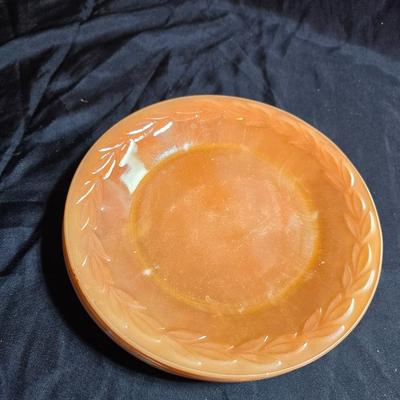 Vintage Peach Lustre Laurel Leaf Fire King oven-proof Dishes