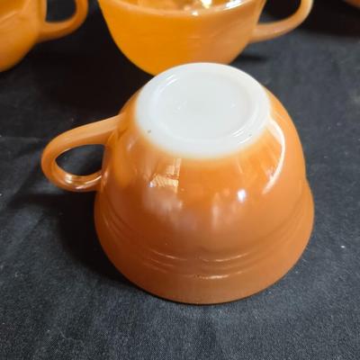 Vintage Peach Lustre Laurel Leaf Fire King oven-proof Dishes