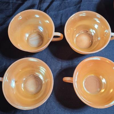 Vintage Peach Lustre Laurel Leaf Fire King oven-proof Dishes