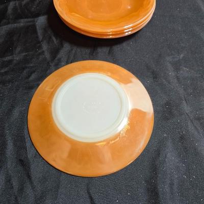 Vintage Peach Lustre Laurel Leaf Fire King oven-proof Dishes