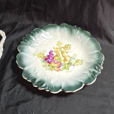 Vintage floral serving bowls - Homer Laughlin - W. Austria lidded vegetable dish - Zeh, Scherzer & Co oval dish = Hand painted salt...