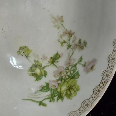 Vintage floral serving bowls - Homer Laughlin - W. Austria lidded vegetable dish - Zeh, Scherzer & Co oval dish = Hand painted salt...