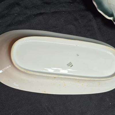 Vintage floral serving bowls - Homer Laughlin - W. Austria lidded vegetable dish - Zeh, Scherzer & Co oval dish = Hand painted salt...