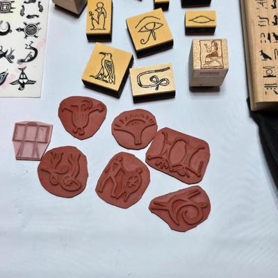 Assortment of stamps for crafting - mostly Aztec designs -
