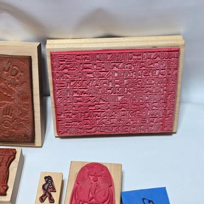 Assortment of stamps for crafting - mostly Aztec designs -