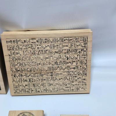 Assortment of stamps for crafting - mostly Aztec designs -