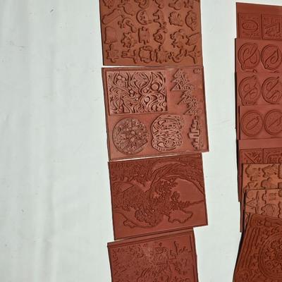 red rubber stamps for mounting on blocks - LARGE assortment - Great fun crafting!