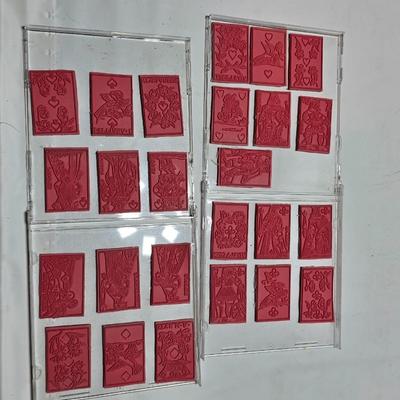 red rubber stamps for mounting on blocks - LARGE assortment - Great fun crafting!
