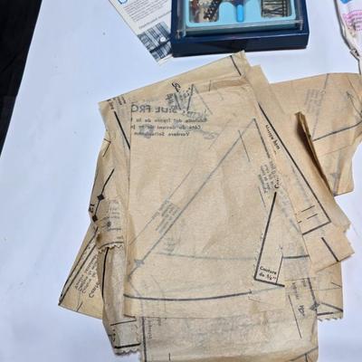 Sewing patterns and ribbon