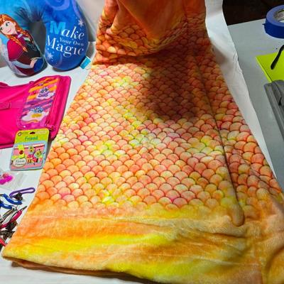 Mermaid tail blanket - assortment of hair accessories - mermaid neck pillow - and more